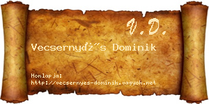 Vecsernyés Dominik névjegykártya