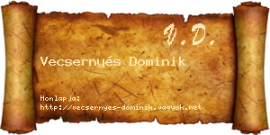 Vecsernyés Dominik névjegykártya